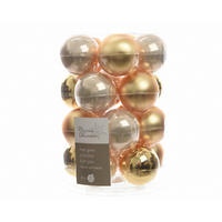 JULGRANSKULOR SET 6 cm 20 delar  - guldfärgad, Basics, glas (6cm)