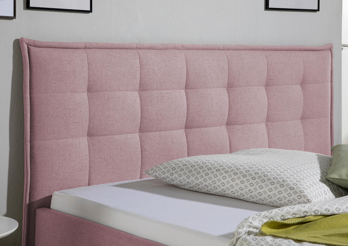 POLSTERBETT 160/200 cm,  in Rosa,  - Rosa/Naturfarben, MODERN, Holz/Textil (160/200cm) - Livetastic