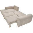 ECKSOFA in Webstoff Beige  - Beige/Schwarz, KONVENTIONELL, Holz/Textil (145/250cm) - Carryhome