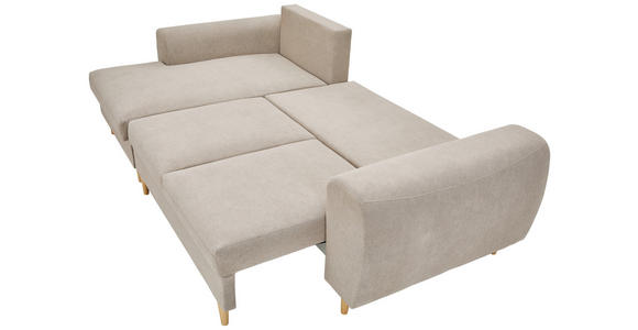 ECKSOFA in Webstoff Beige  - Beige/Schwarz, KONVENTIONELL, Holz/Textil (145/250cm) - Carryhome