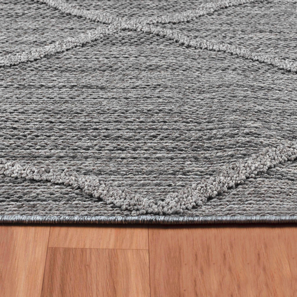 Thumbnail - Novel Outdoorteppich Patara, Grau, Textil, Boho, rechteckig, 80x150 cm, Oeko-Tex® Standard 100, pflegeleicht, Teppiche &...