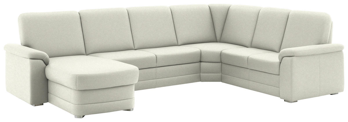WOHNLANDSCHAFT  in Chenille Creme  - Creme/Alufarben, KONVENTIONELL, Holz/Textil (160/329/235cm) - Beldomo Comfort