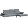 ECKSOFA Dunkelgrau Webstoff  - Dunkelgrau/Schwarz, Design, Textil/Metall (296/188cm) - Xora