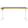 SCHREIBTISCH 160/80/72-118 cm  in Weiß, Eichefarben, Braun  - Eichefarben/Weiß, MODERN, Holzwerkstoff/Metall (160/80/72-118cm) - Novel