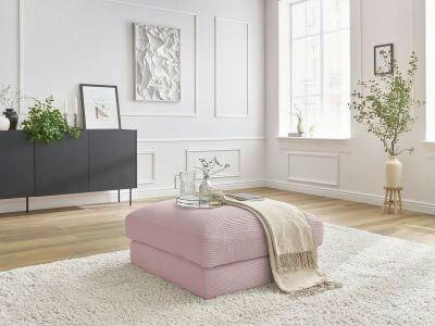 HOCKER LEONARD Cord Lila  - Lila/Schwarz, MODERN, Kunststoff/Textil (86/43/86cm)