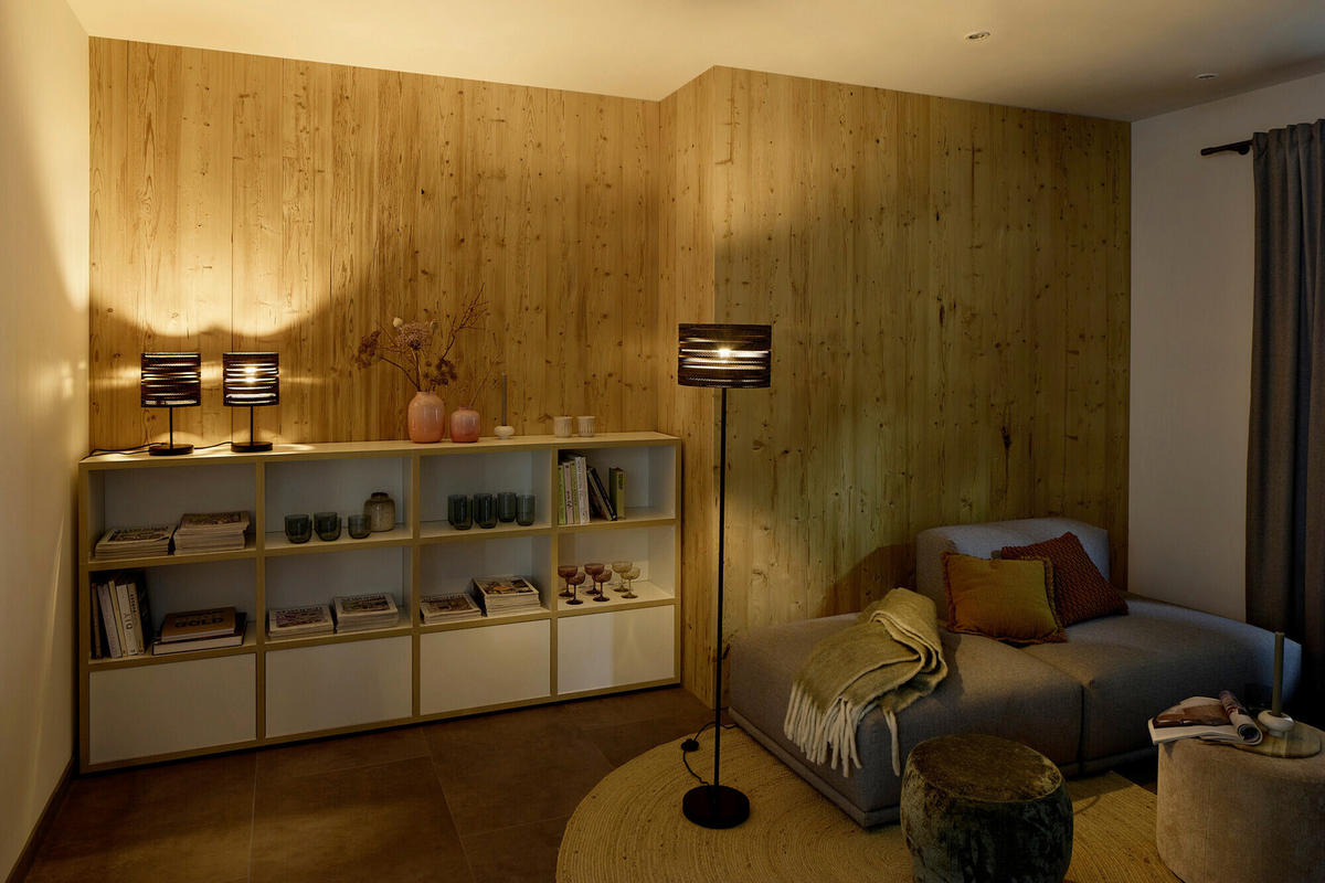 TISCHLEUCHTE 20/38,5 cm   - Braun, Natur, Karton/Metall (20/38,5cm) - Osram