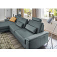 ECKSOFA  in Echtleder Blaugrau  176/334 cm  - Blaugrau/Schwarz, Design, Leder/Metall (176/334cm) - Dieter Knoll