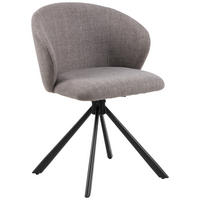 STUHL , Sitzfläche 360° drehbar , Webstoff  - Graubraun/Schwarz, Design, Textil/Metall (46/80/58cm) - MID.YOU