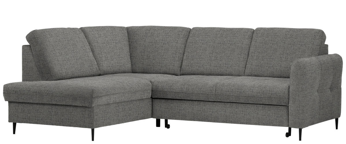 ECKSOFA in Chenille Dunkelgrau  - Dunkelgrau/Schwarz, Modern, Holz/Textil (184/241cm) - Carryhome