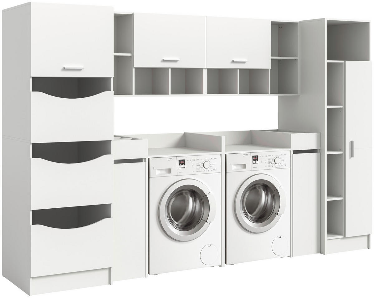 HAUSWIRTSCHAFTSRAUM 306/195/68 cm Weiss  - Weiss, Basics, Holzwerkstoff (306/195/68cm) - MID.YOU