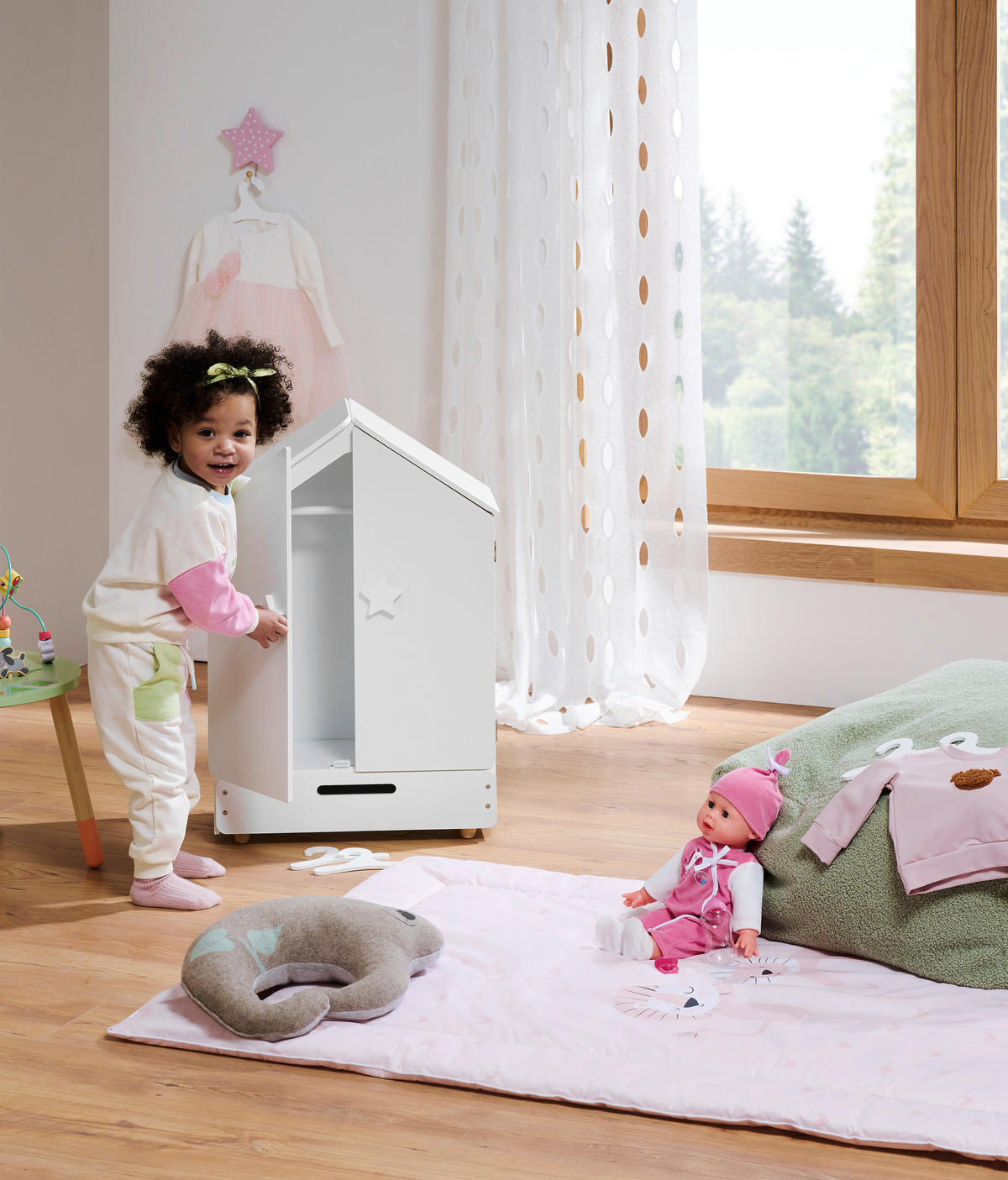 PUPPENKLEIDERSCHRANK - Weiß, Basics, Holz/Holzwerkstoff (46/70,5/24cm) - My Baby Lou