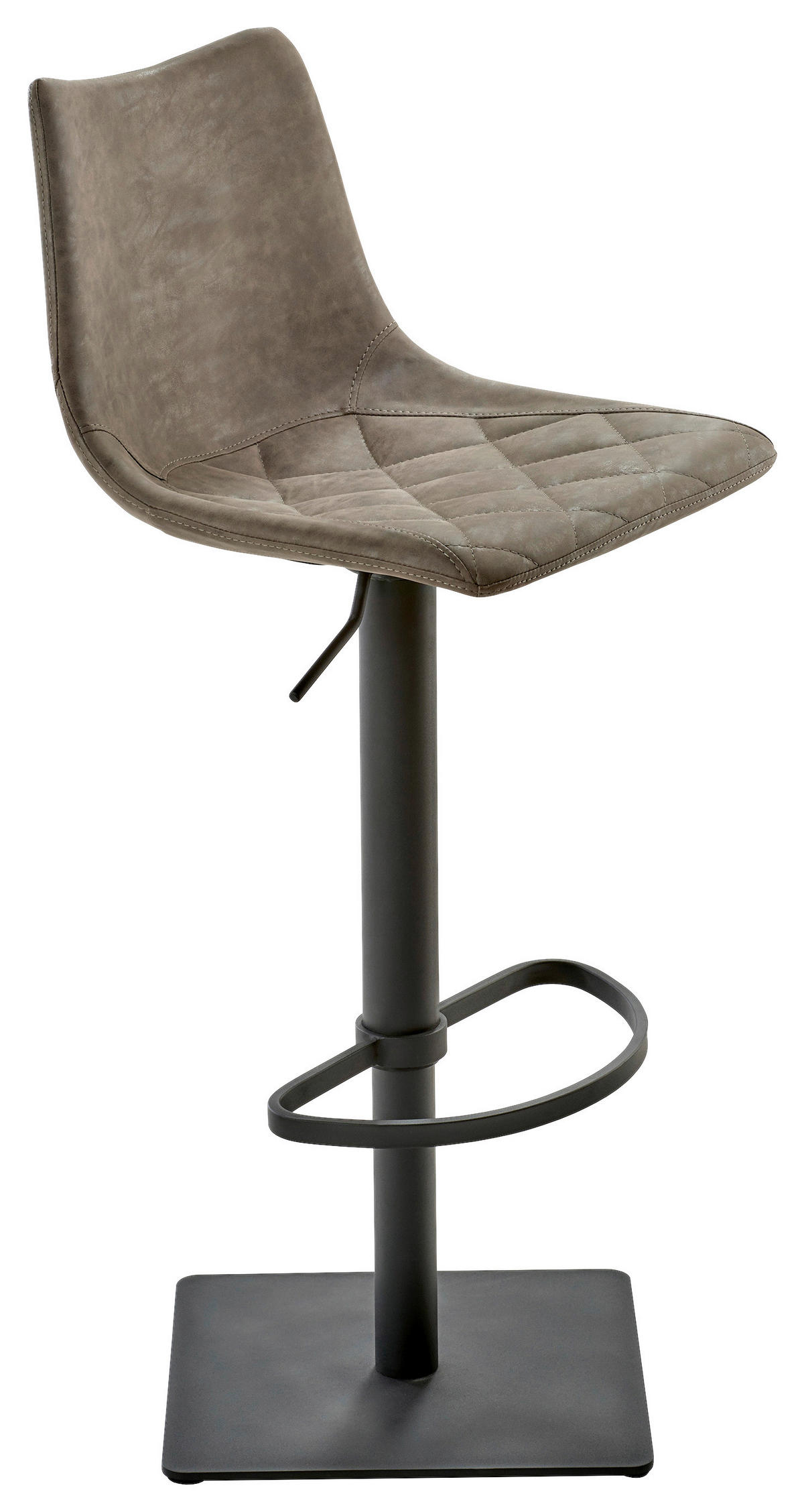 BARHOCKER in Metall, Textil Schwarz, Schlammfarben  - Schlammfarben/Schwarz, Design, Textil/Metall (43/85-110/50cm)