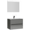 BADEZIMMER 3-teilig  in 81 cm  - Schieferfarben/Schwarz, MODERN, Holzwerkstoff/Stein (81cm) - Nobilia