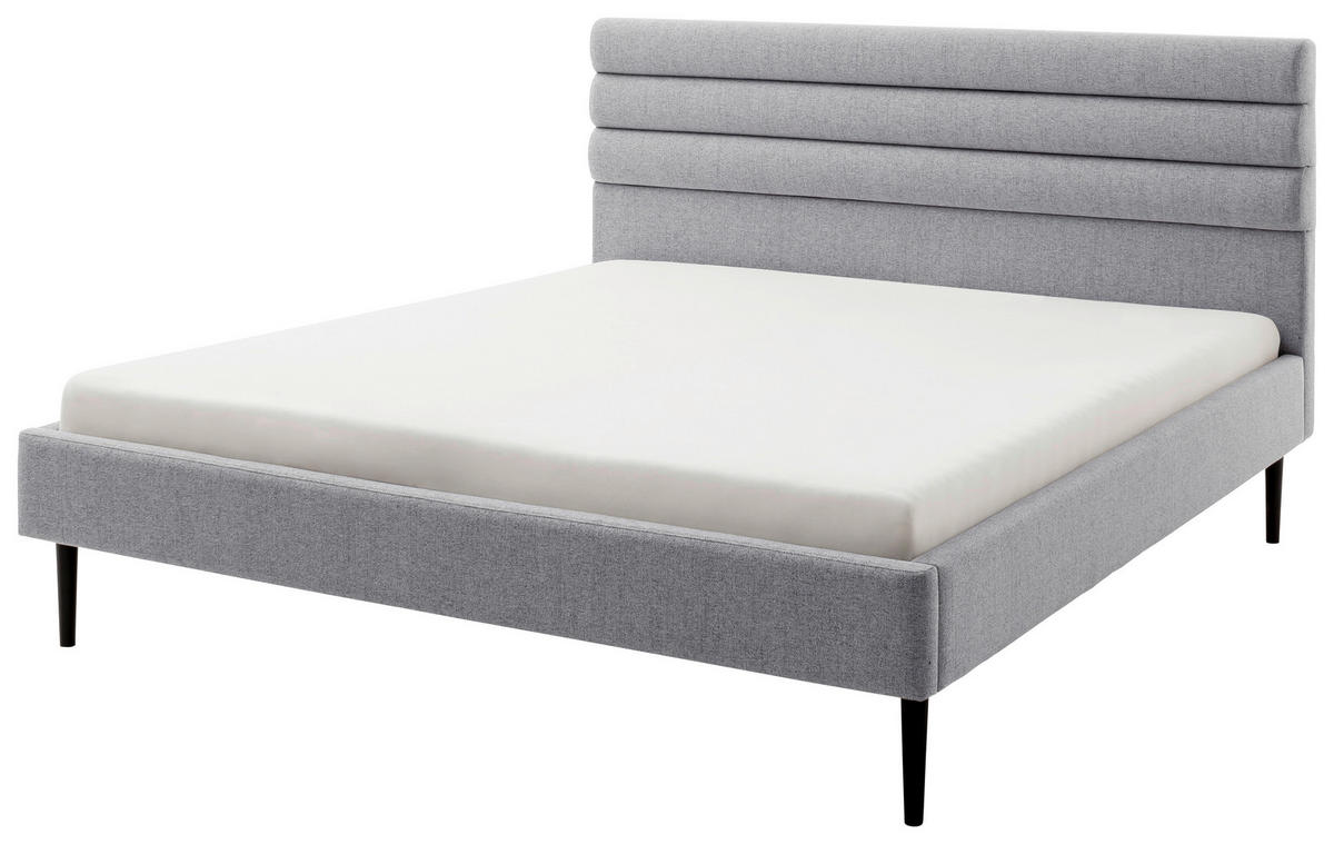 ČALÚNENÁ POSTEĽ, 180/200 cm, sivá - čierna/sivá, Modern, kompozitné drevo/textil (180/200cm) - MID.YOU