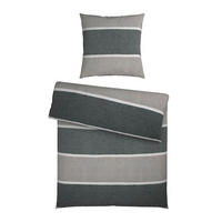 BETTWÄSCHE Flanell 135/200 cm  - Anthrazit/Hellgrau, Design, Textil (135/200cm) - Novel