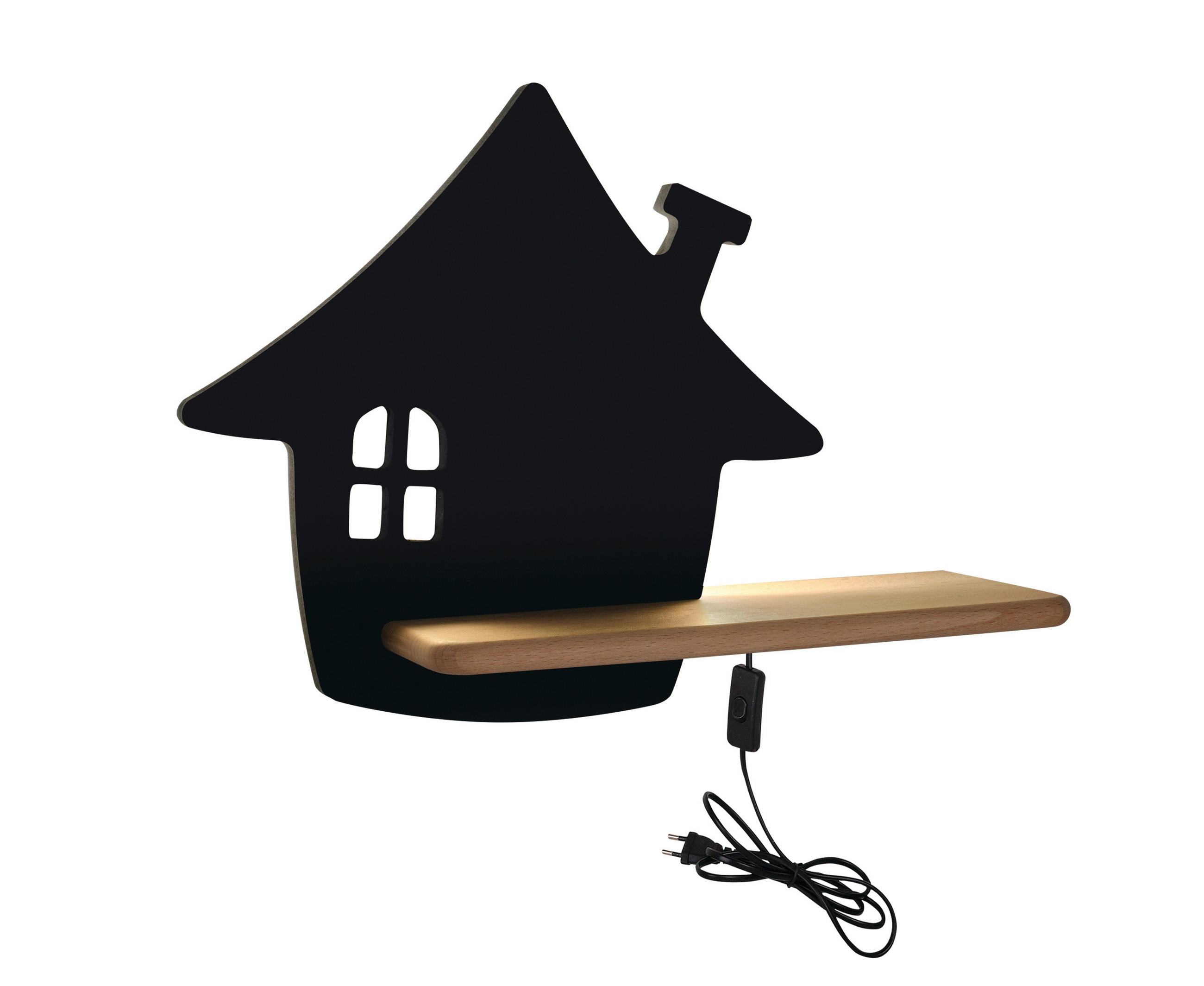 KINDERWANDLEUCHTE 35/12/26 cm   - Schwarz, Basics, Holz/Holzwerkstoff (35/12/26cm)