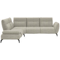 ECKSOFA in Webstoff Beige  223/290 cm  - Beige/Schwarz, Design, Textil/Metall (223/290cm) - Moderano