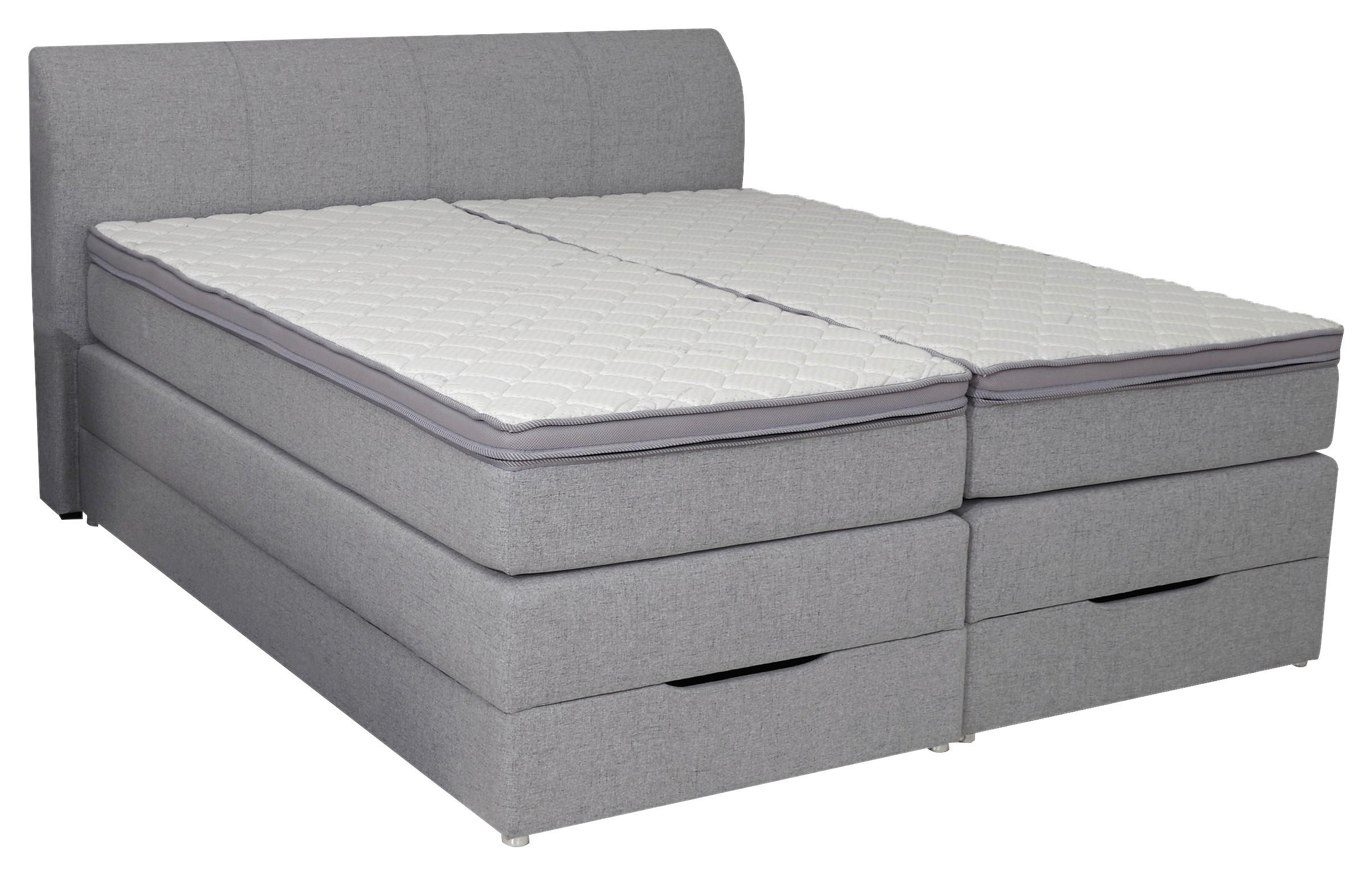 BOXSPRINGBETT 200/200 cm  in Silberfarben  - Silberfarben, KONVENTIONELL, Textil (200/200cm) - Carryhome