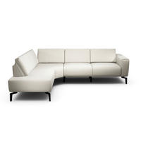 ECKSOFA Cosy Naturfarben Chenille  - Schwarz/Naturfarben, Design, Textil/Metall (193/256cm) - SENSOO