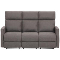 3-SITZER-SOFA Mikrofaser Grau  - Schwarz/Grau, KONVENTIONELL, Kunststoff/Textil (180/105/93cm) - Xora