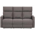 3-SITZER-SOFA inkl. Funktion Mikrofaser Grau  - Schwarz/Grau, KONVENTIONELL, Kunststoff/Textil (180/105/93cm) - Xora