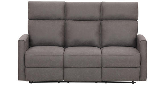 3-SITZER-SOFA inkl. Funktion Mikrofaser Grau  - Schwarz/Grau, KONVENTIONELL, Kunststoff/Textil (180/105/93cm) - Xora