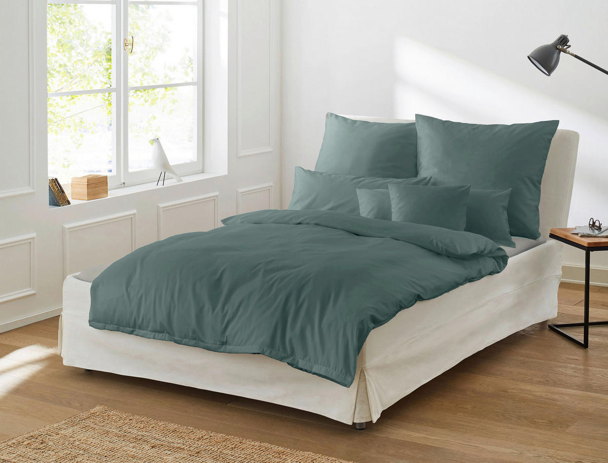 BETTWÄSCHE Makosatin 135/200 cm  - Grün, KONVENTIONELL, Textil (135/200cm) - Irisette