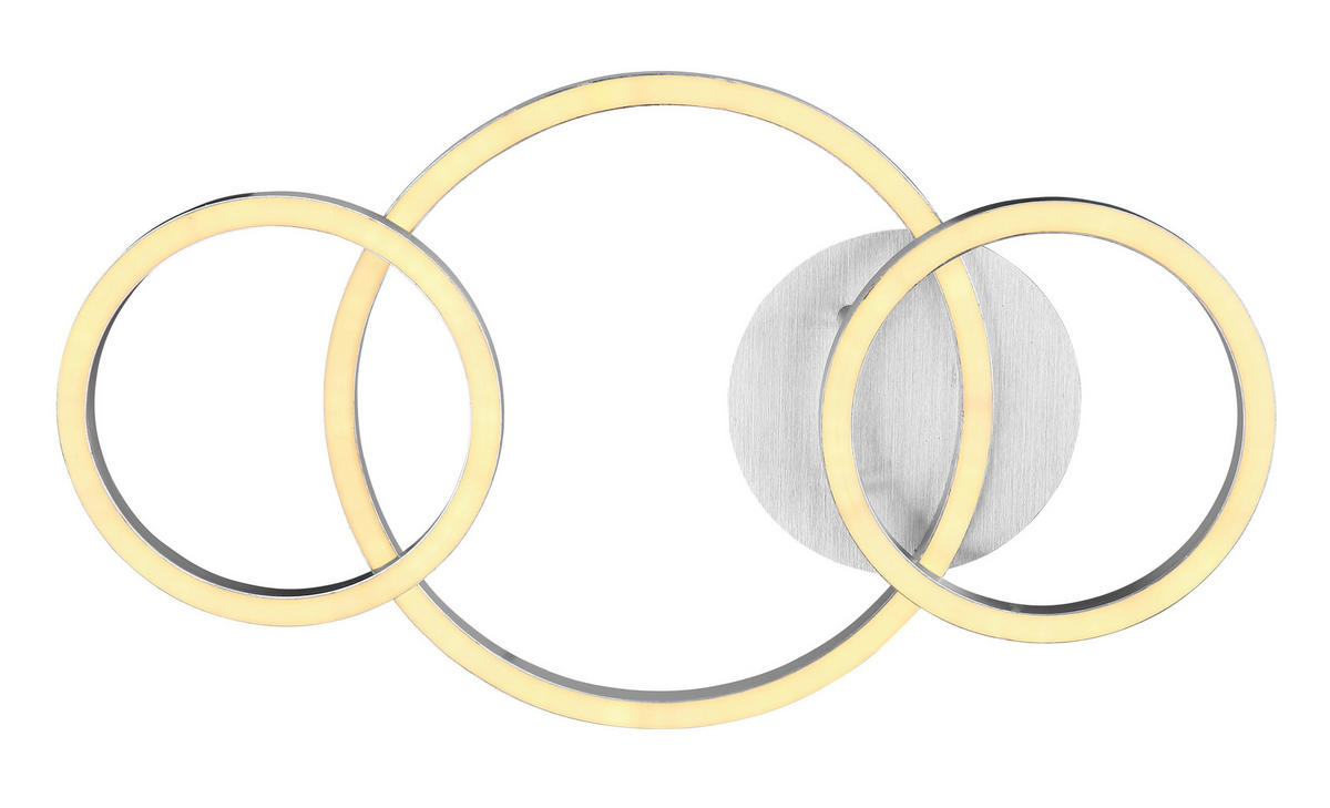 DECKENLEUCHTE 24 W    54,5/30/7,5 cm  - Weiss/Silberfarben, Trend, Kunststoff/Metall (54,5/30/7,5cm) - Globo