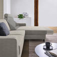 ECKSOFA in Webstoff Beige  - Beige/Schwarz, Design, Kunststoff/Textil (257/165cm) - Xora