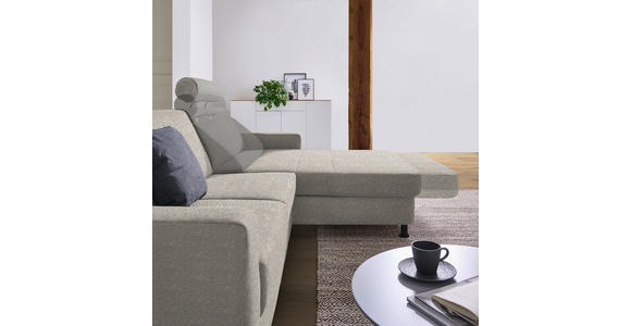 ECKSOFA in Webstoff Beige  - Beige/Schwarz, Design, Kunststoff/Textil (257/165cm) - Xora