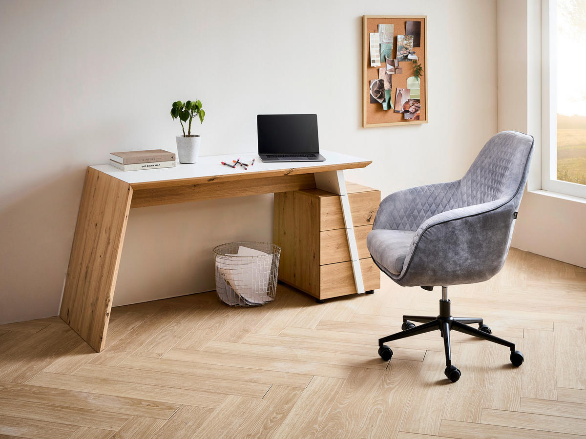 ÍRÓASZTAL  - fekete/Artisan tölgy, Design, műanyag/faalapú anyag (166/60/75cm) - Cantus