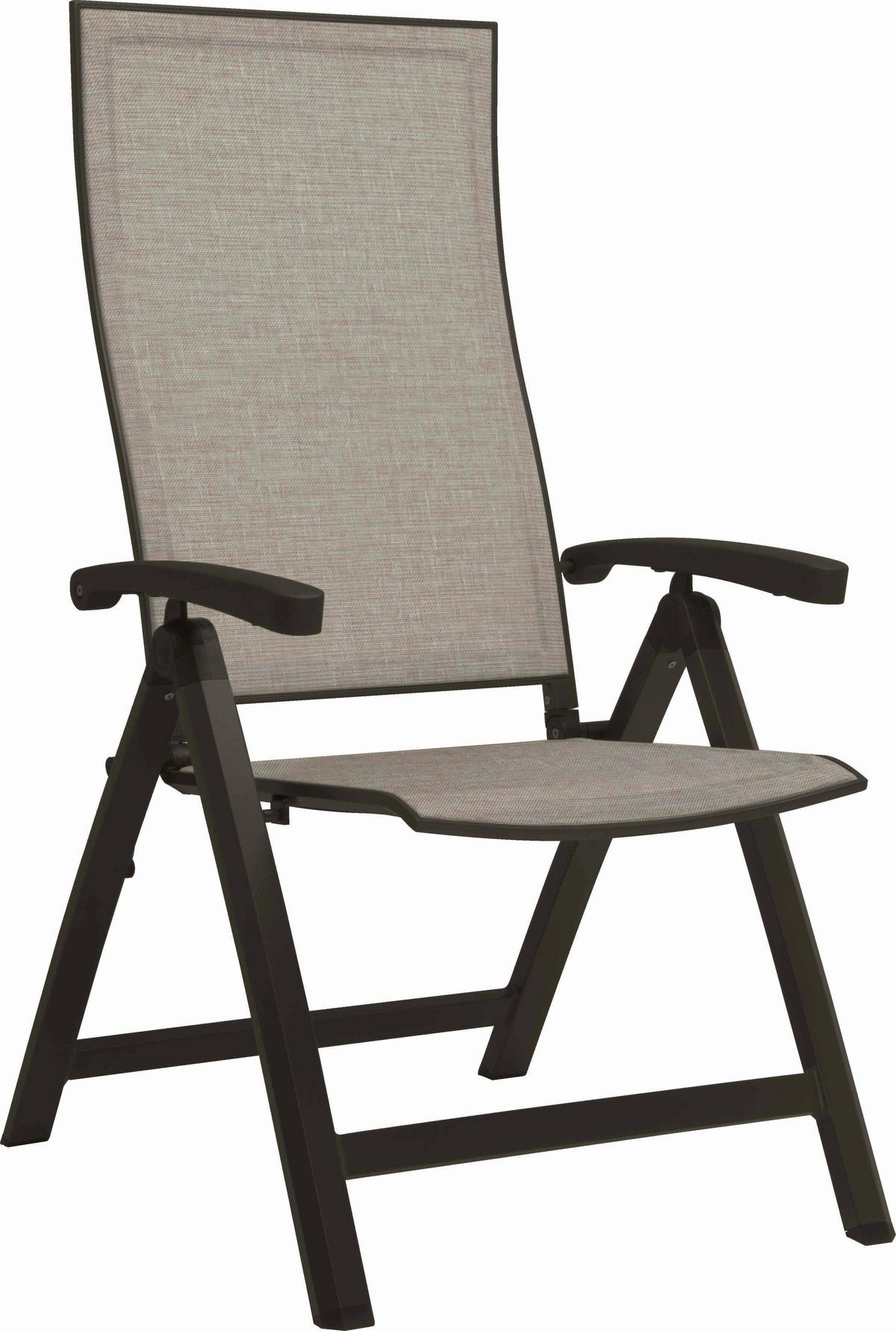 GARTENKLAPPSESSEL Aluminium Grau, Schwarz  - Schwarz/Grau, Basics, Textil/Metall (63/115/71cm) - Stern