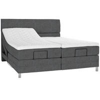 BOXSPRINGBETT 180/200 cm  in Grau  - Chromfarben/Grau, Konventionell, Kunststoff/Textil (180/200cm) - Voleo