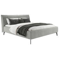 POLSTERBETT 180/200 cm  in Graubraun  - Graubraun/Schwarz, Design, Textil/Metall (180/200cm) - Lomoco