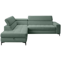 ECKSOFA  in Struktur Mintgrün  203/251 cm  - Schwarz/Mintgrün, Design, Textil/Metall (203/251cm) - MID.YOU