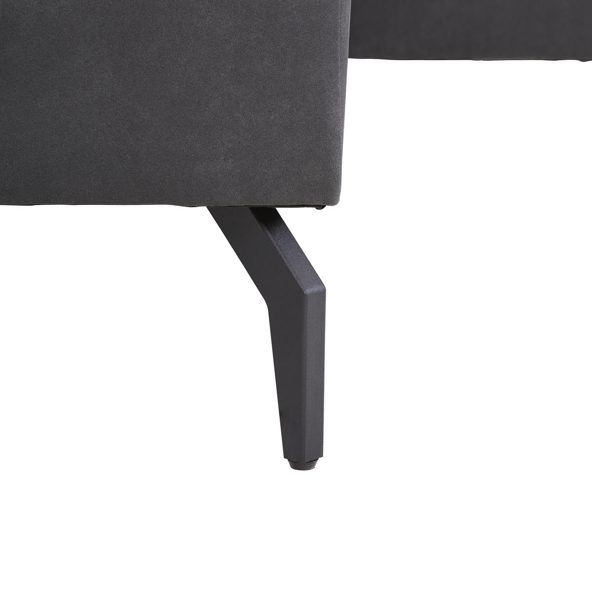 ECKSOFA  in Mikrofaser Anthrazit  180/302 cm  - Anthrazit/Schwarz, KONVENTIONELL, Textil/Metall (180/302cm) - Carryhome