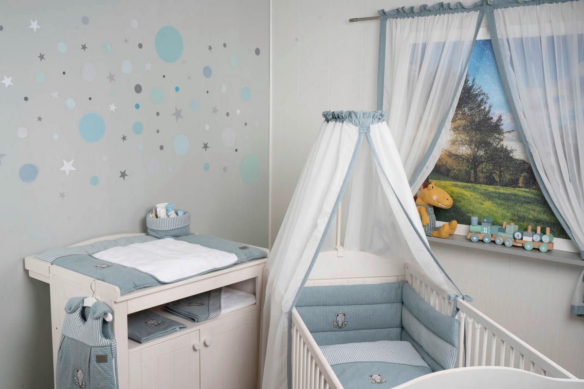 GITTERBETTSET Froschkönig  - Hellgrün, Basics, Textil (100/135cm) - Bebe's Collection