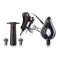 SET PRIBORA ZA VINO - srebrna/crna, Osnovno, metal/plastika (14.8/14.8/18.4cm) - Vacu Vin