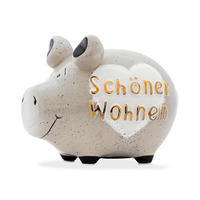 SPARDOSE - Goldfarben/Weiß, Basics, Keramik (12,5/9/9cm)