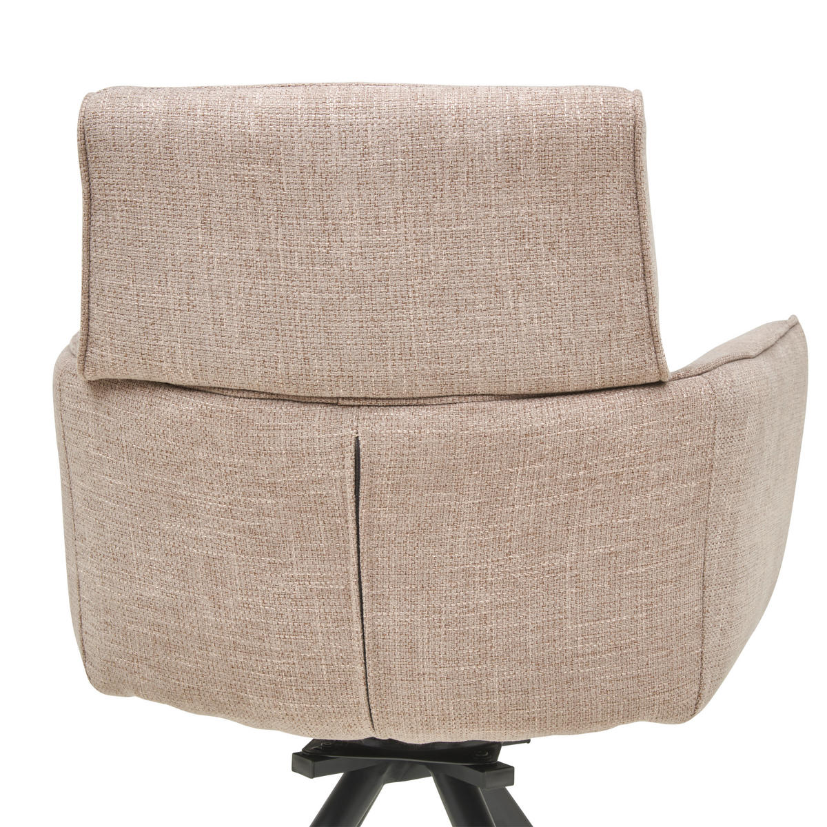 ARMLEHNSTUHL  in Eisen Webstoff  - Taupe/Schwarz, KONVENTIONELL, Textil/Metall (62/89/62cm) - Livetastic