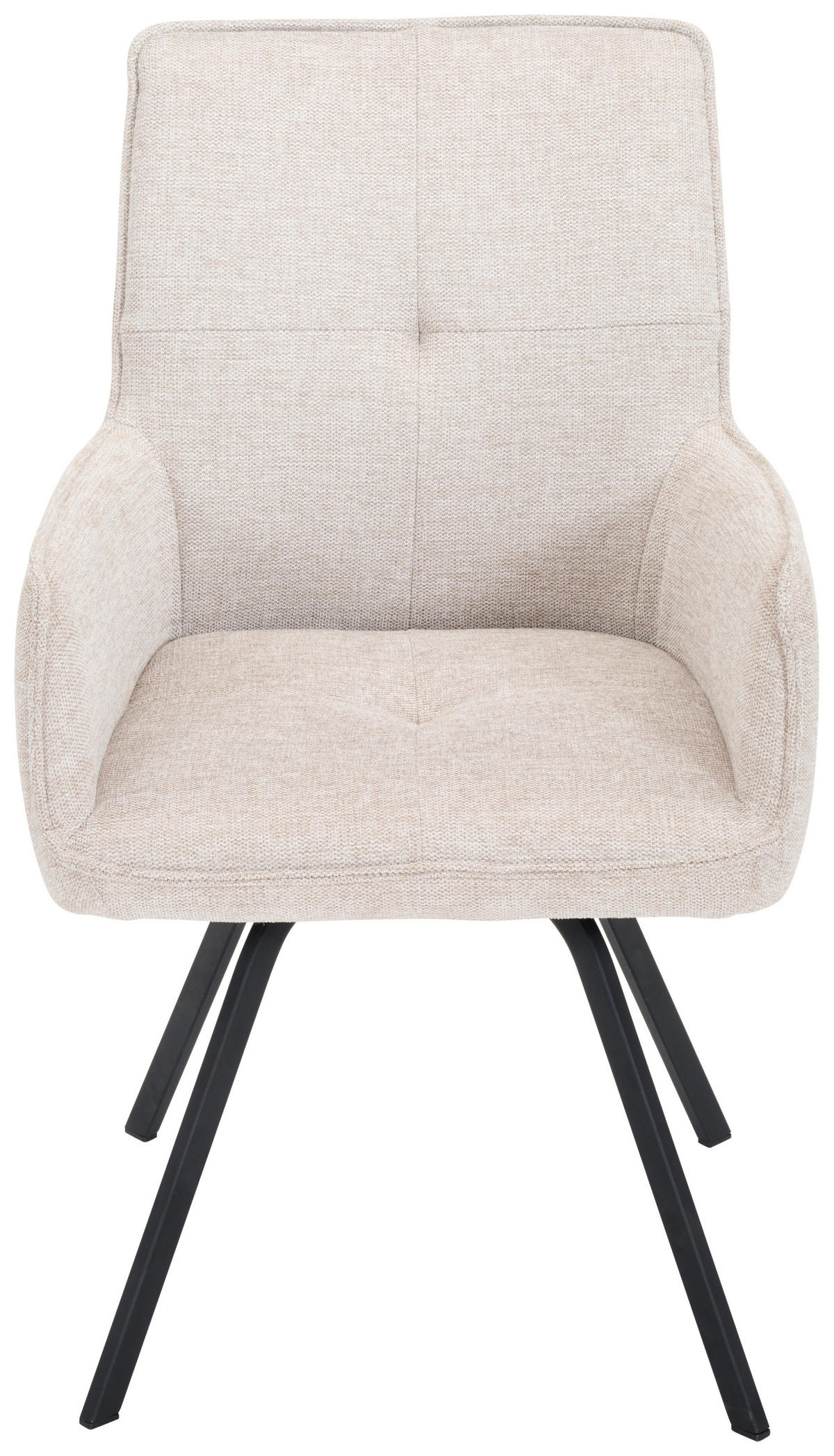 ARMLEHNSTUHL  in Stahl Chenille  - Beige/Schwarz, Design, Textil/Metall (56/89/62cm) - Welnova