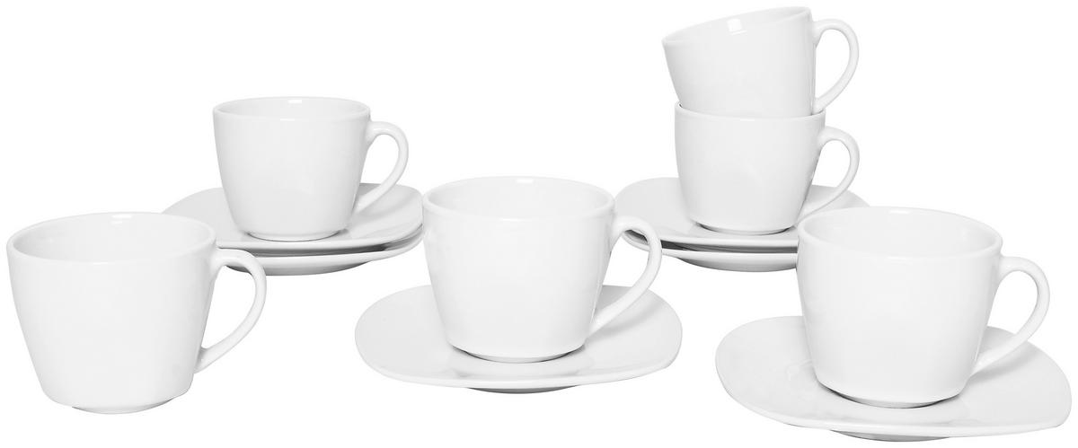 TASSENSET 12-teilig  - Weiss, Konventionell, Keramik - Novel