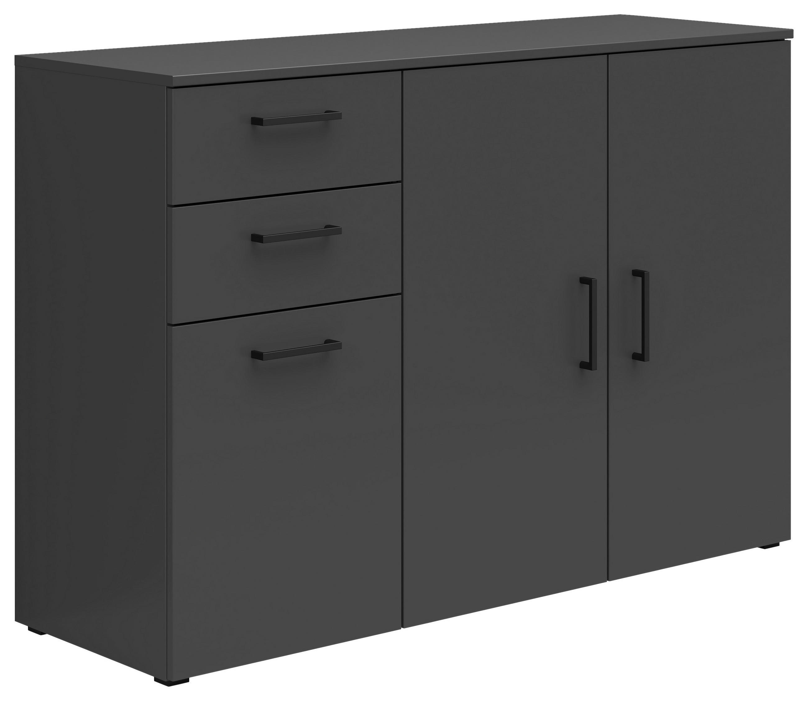 KOMODA, grafitová, 120/83/40 cm - čierna/grafitová, Modern, kompozitné drevo/plast (120/83/40cm) - Carryhome