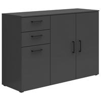 KOMODA  120/83/40 cm  grafitno siva  - crna/antracit, Moderno, pločasti materijal/plastika (120/83/40cm) - Carryhome