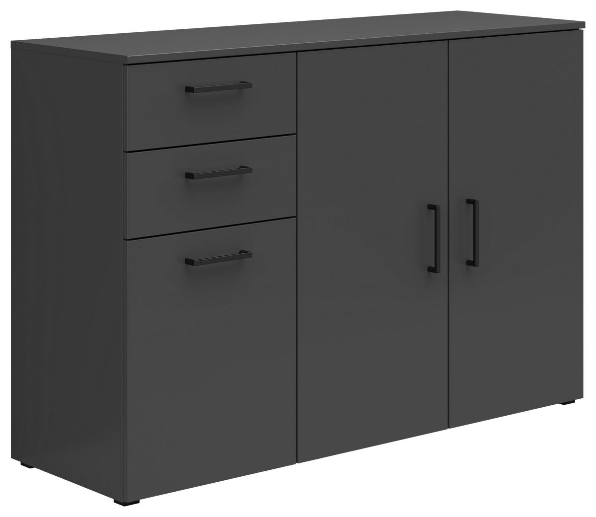 KOMODA  120/83/40 cm  grafitno siva  - crna/antracit, Moderno, pločasti materijal/plastika (120/83/40cm) - Carryhome