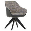 ARMLEHNSTUHL  in Chenille, Lederlook  - Blau/Gelb, KONVENTIONELL, Holz/Textil (60/83/65cm) - Novel