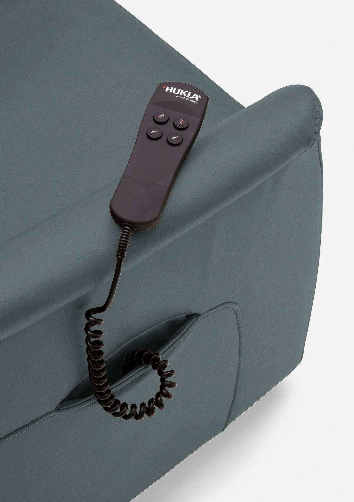 FERNSEHSESSEL Valdera  mit Relaxfunktion, Aufstehhilfe, Rücken echt Echtleder Blaugrau  - Blaugrau/Schwarz, KONVENTIONELL, Leder/Kunststoff (70/107/88cm) - Livetastic