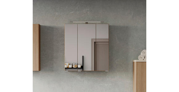 SPIEGELSCHRANK 60/64/20 cm  - Eichefarben/Silberfarben, KONVENTIONELL, Glas/Holzwerkstoff (60/64/20cm) - Xora