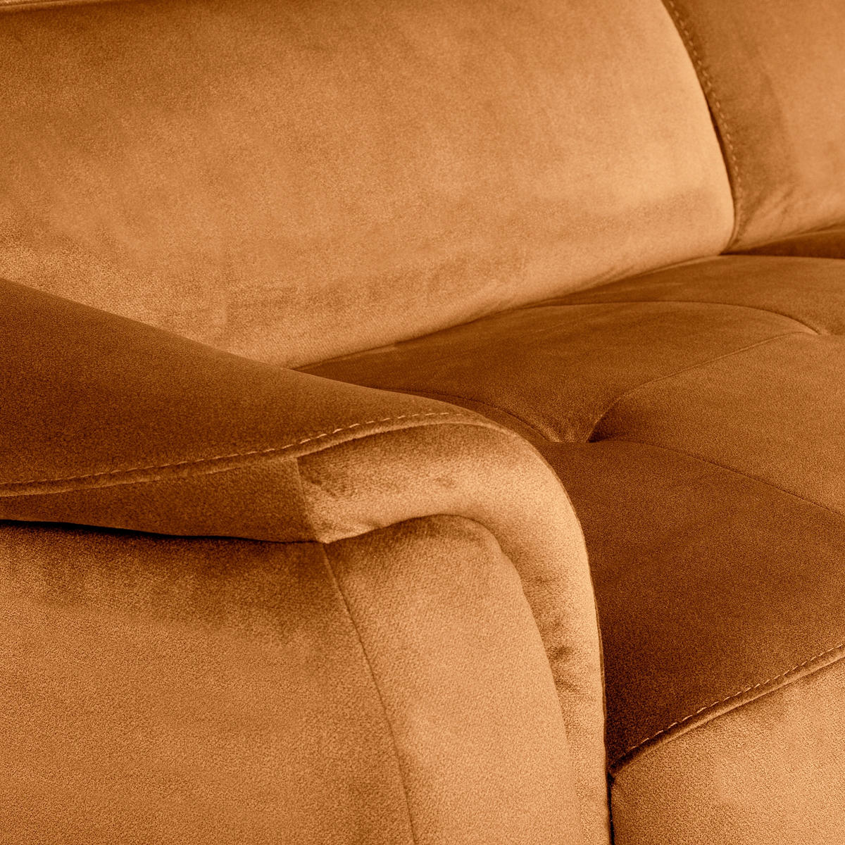 SCHLAFSOFA Samt Cognac  - Chromfarben/Cognac, Design, Textil/Metall (203/77-98/103cm) - MID.YOU