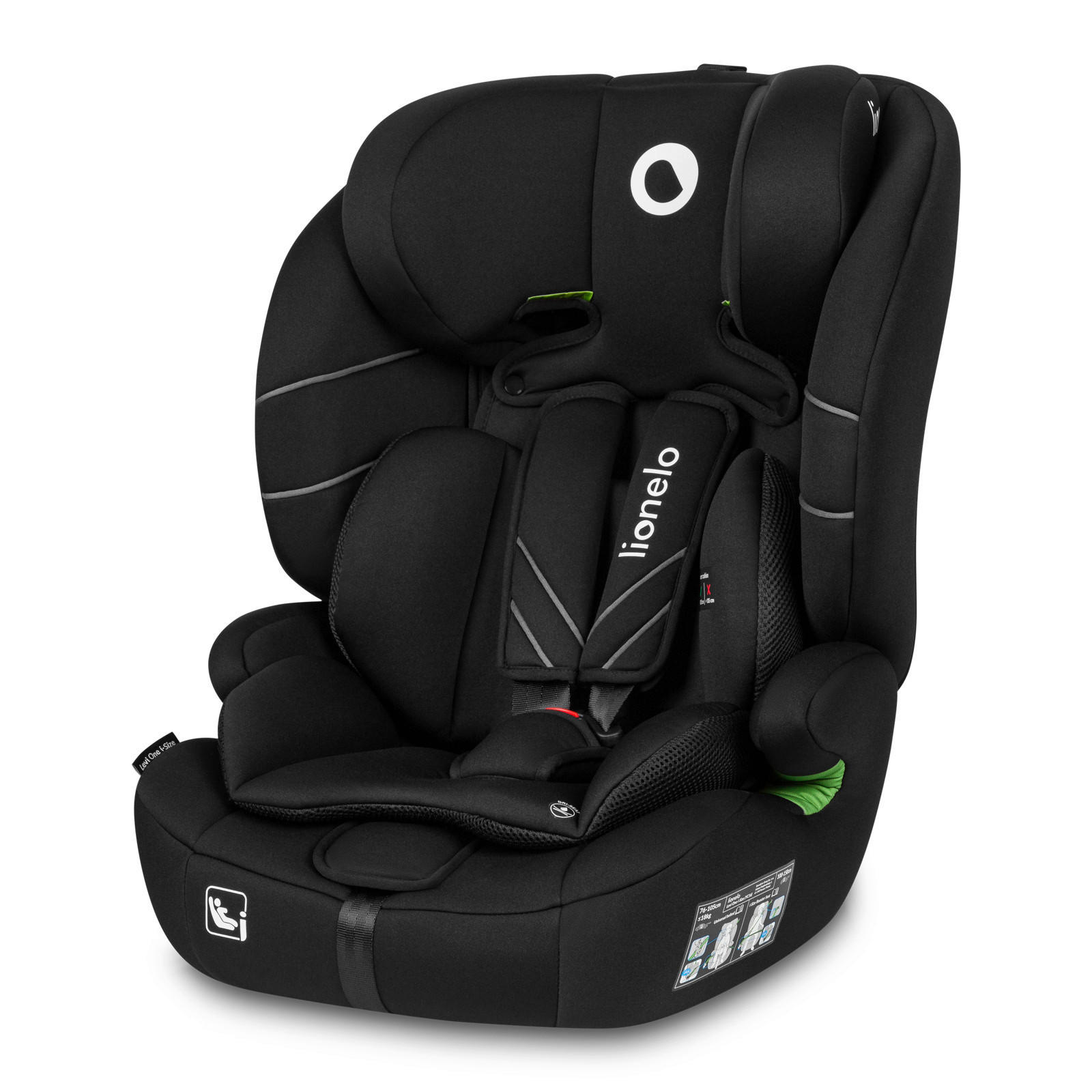 KINDERAUTOSITZ Levi One i-Size  - Schwarz, Basics, Kunststoff/Textil (52/46.5/58cm) - Lionelo